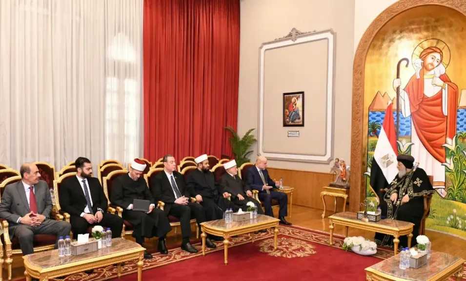 البابا تواضروس لقاضي قضاة فلسطين: مصر على مر العصور تدعم القضية الفلسطينية وتساند حقوق الشعب الفلسطيني المشروعة 