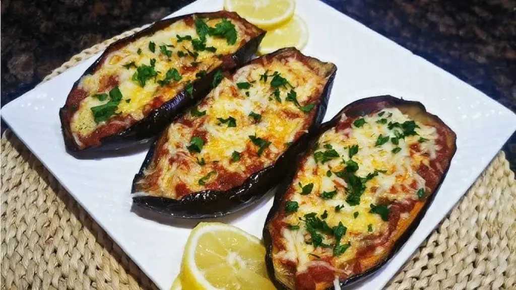 طريقة عمل باذنجان مشوي بالجبنة 
