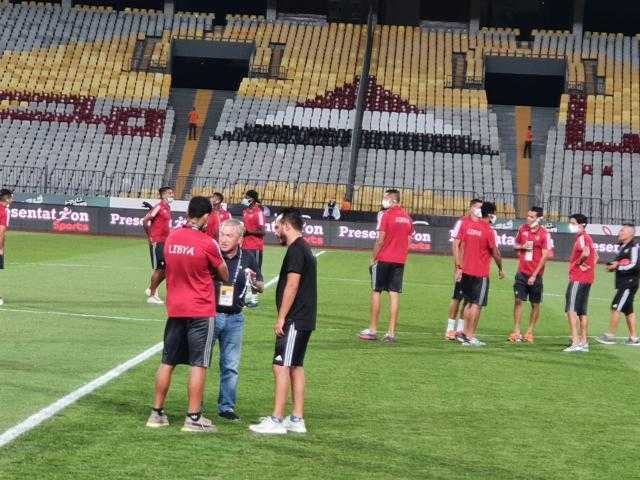 منتخب مصر يعاين ملعب برج العرب قبل بدء عمليات الإحماء