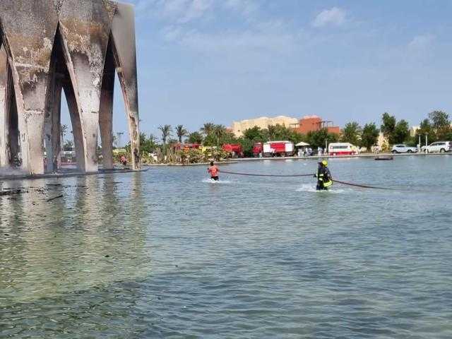 السيطرة على حريق ضخم نشب بقاعة احتفال مهرجان الجونة