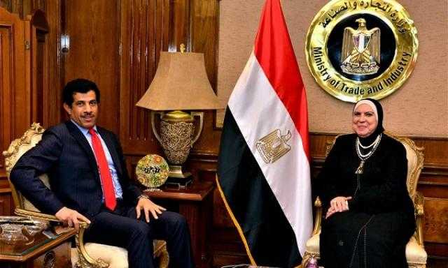 تفاصيل مباحثات وزيرة الصناعة مع السفير القطري سبل تطوير العلاقات الاستثمارية