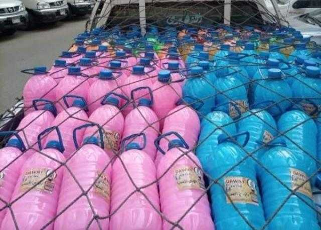 «التموين» : ضبط 1650 لتر منظفات مغشوشة بالقاهرة