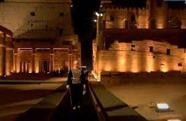 شاهد.. لحظة وصول انتصار السيسي لاحتفالية طريق الكباش