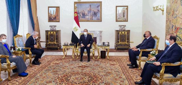 الرئيس السيسي خلال لقاءه بـ وزير الخارجية الإسرائيلي 
