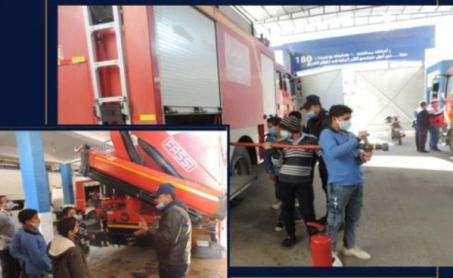 الحماية المدنية في بنى سويف تستقبل عددًا من طلاب المدارس