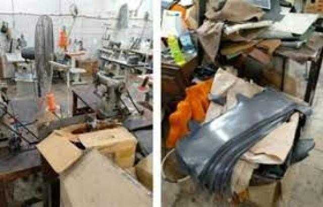 ضبط مصنوعات جلدية مجهولة المصدر بمدينة السلام