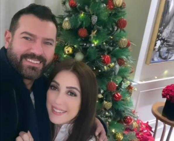 لقطات رومانسية من احتفال عمرو يوسف وكندة علوش بـ «الكريسماس»