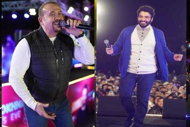 بروح  التسعينيات.. حميد الشاعري وهشام عباس يشعلان حفل رأس سنة بالسخنة