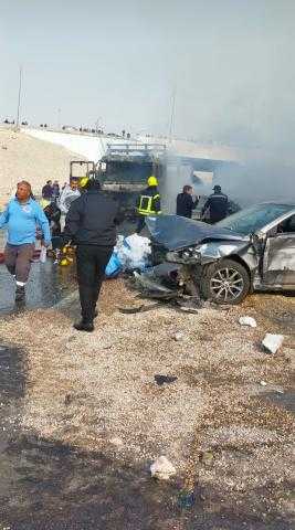 مصرع شخص وإصابة 8 آخرين في تصادم 10 سيارات بنفق الأوتوستراد