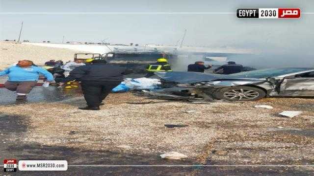 النيابة تكشف تفاصيل حادث تصادم 14 سيارة بـ«الدائري»