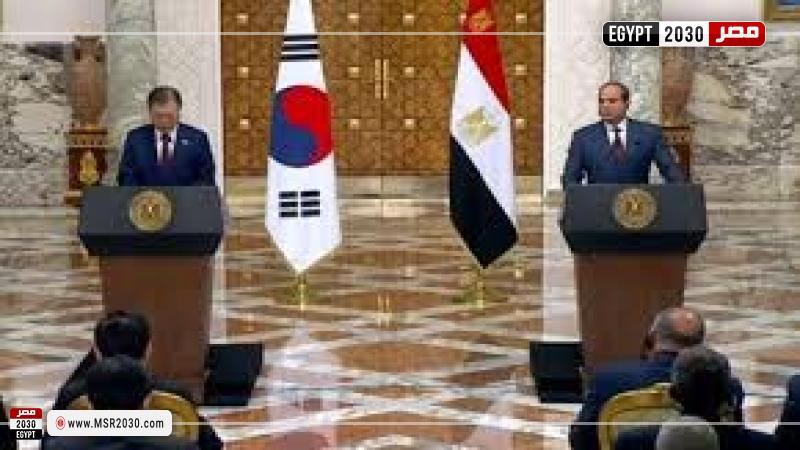 السيسي ورئيس كوريا الجنوبية