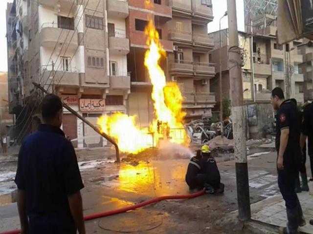 إصابة شخصين في انفجار ماسورة غاز بالنزهة