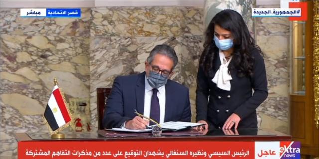 السيسي ونظيره السنغالي يشهدان توقيع مذكرة تفاهم بشأن التعاون في مجال الآثار