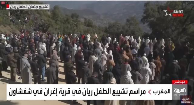 شاهد.. آلاف المغاربة يشاركون في تشييع جثمان الطفل ريان