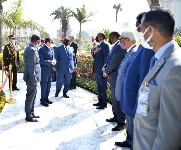 6 صور ترصد استقبال السيسي رئيس جيبوتي بقصر الاتحادية