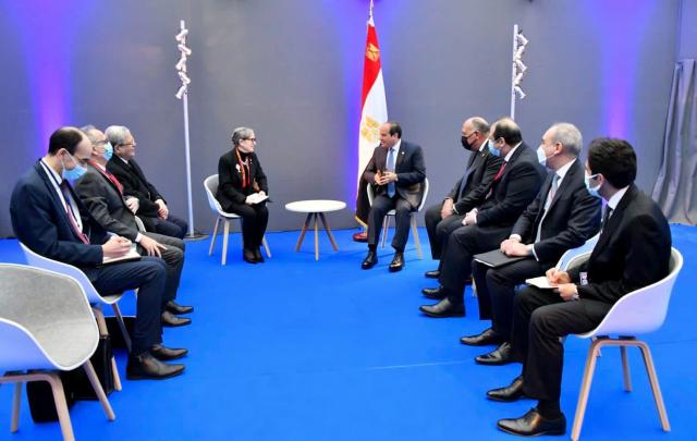 جانب من لقاء الرئيس السيسي اليوم