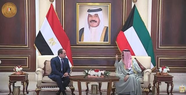 مباحثات ثنائية بين الرئيس السيسي وأمير الكويت.. فيديو