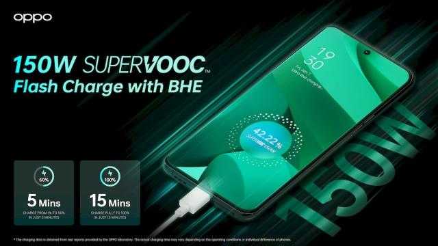 OPPO تطرح شاحنا بقوة 150 وات.. يشحن من 0 إلى 50 % في 5 دقائق