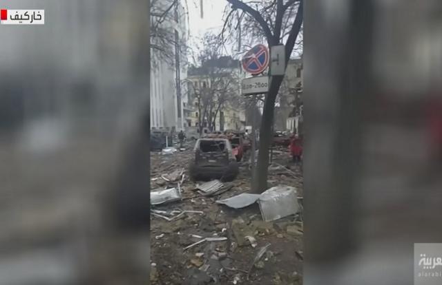 مشاهد دمار إثر الغزو الروسي لمدينة خاركيف الأوكرانية «فيديو»
