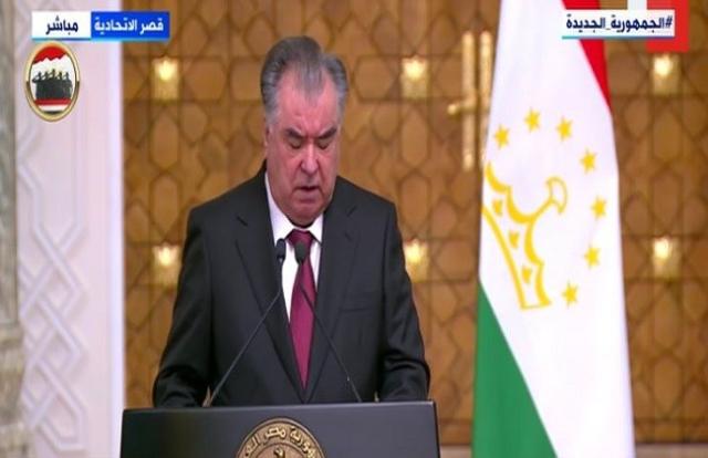 رئيس طاجيكستان: «ندعم جهود مصر لاستضافة قمة المناخ»