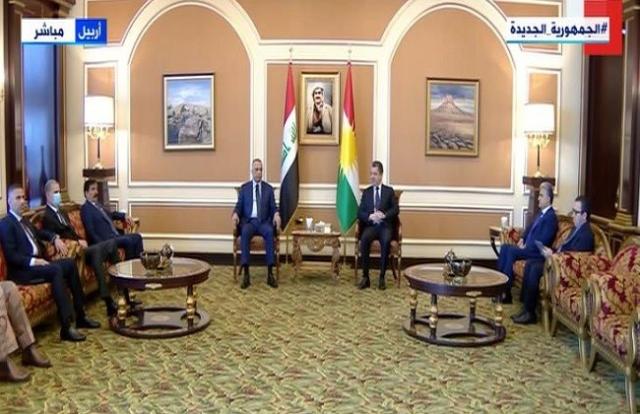 «الكاظمي» يبحث مع رئيس حكومة كردستان الهجوم على أربيل.. فيديو