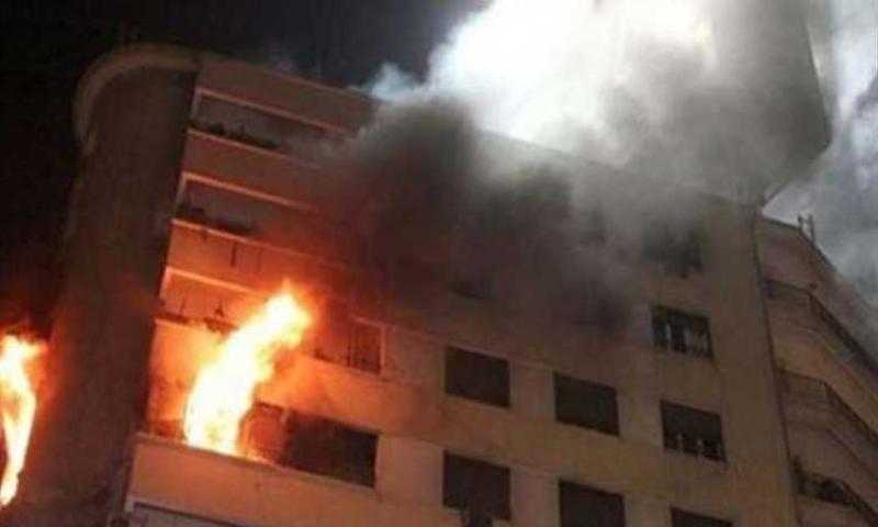 حريق هائل في طابقين داخل عقار بمنطقة شبين القناطر