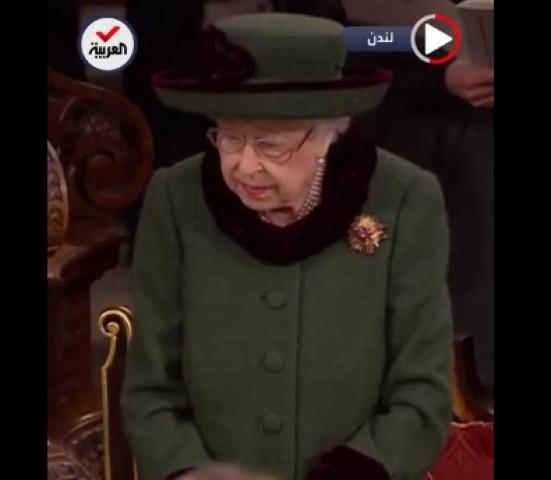 شاهد.. لحظة تأثر الملكة إليزابيث في حفل تأبين الأمير فيليب