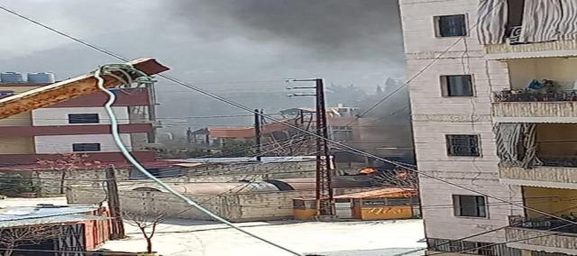 حريق هائل جراء انفجار خزان مازوت في لبنان