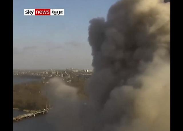 لحظة قصف مبنى الإدارة الإقليمية في ميكولايف بأوكرانيا «فيديو»