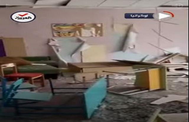 شاهد.. دمار مدرسة أطفال في كييف بسبب القصف الروسي
