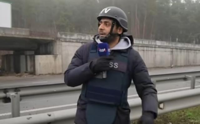 مشهد يحبس الأنفاس لسقوط صاروخ قرب مراسل تليفزيوني بأوكرانيا