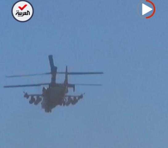 شاهد.. لحظة انطلاق مروحيات قتالية روسية وضربها لمواقع أوكرانية بالصواريخ