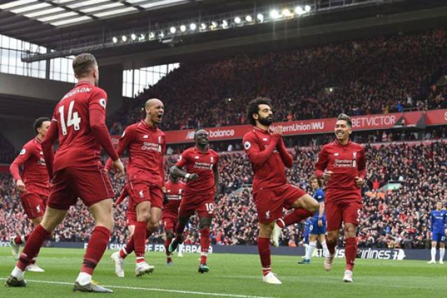 احتفال محمد صلاح بهدفه في مرمى تشيلسي