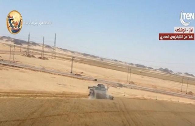 شاهد.. لحظة بدء موسم حصاد القمح في توشكى