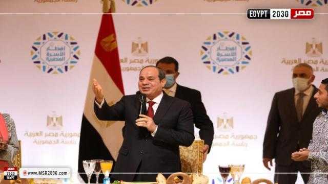 السيسي: زيادة السكان 2.5 مليون نسمة كل عام يحتاج 60 ألف فصل سنويًا