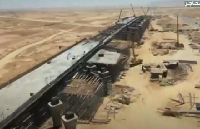 تصوير جوي لأعمال تنفيذ ملحمة القطار الكهربائي السريع «فيديو»