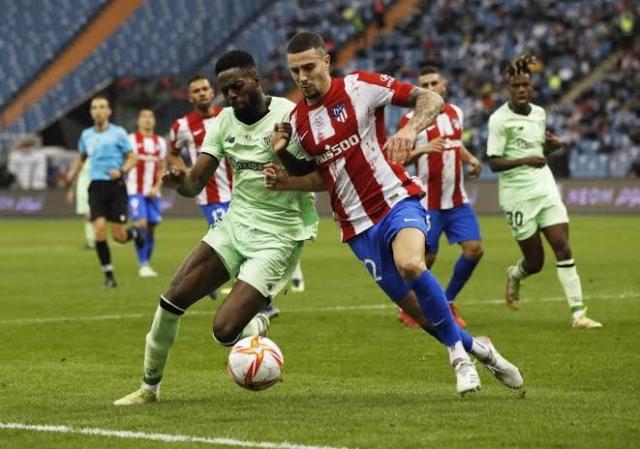 بيلباو يتقدم على أتلتيكو مدريد بهدف في الشوط الأول