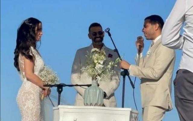 رسالة مؤثرة من محمد فراج لـ بسنت شوقي تشعل حفل زفافهما