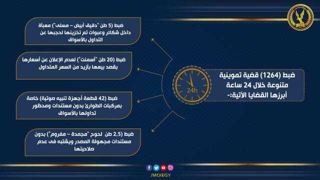 إنفوجراف.. جهود شرطة التموين الرقابية على الأسواق في المحافظات