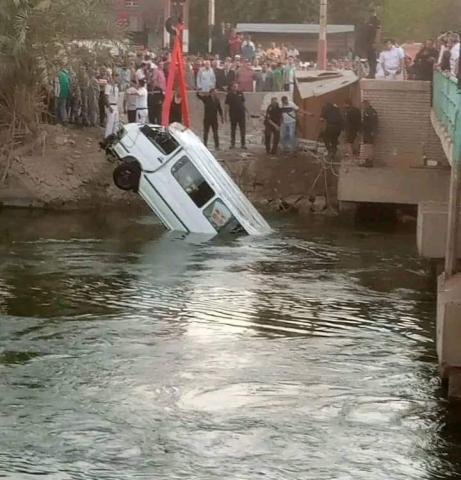 انتشال سيارة ميكروباص من ترعة الإبراهيمية -الإنقاذ النهري- الإنقاذ النهري- قرية البرجاية