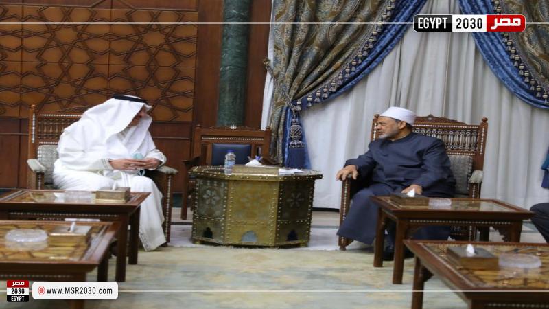 شيخ الازهر خلال استقبال السفير السعودي