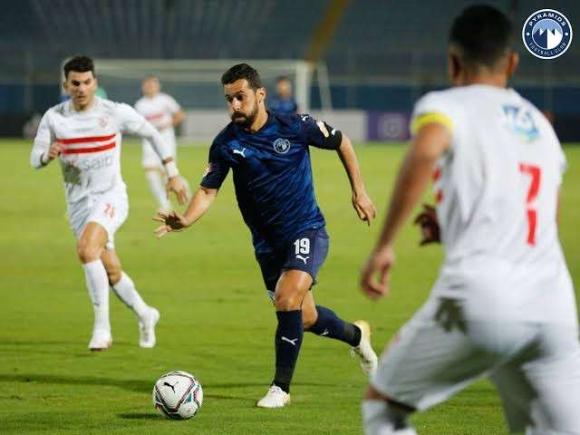 صورة أرشيفية من مباراة الزمالك وبيراميدز