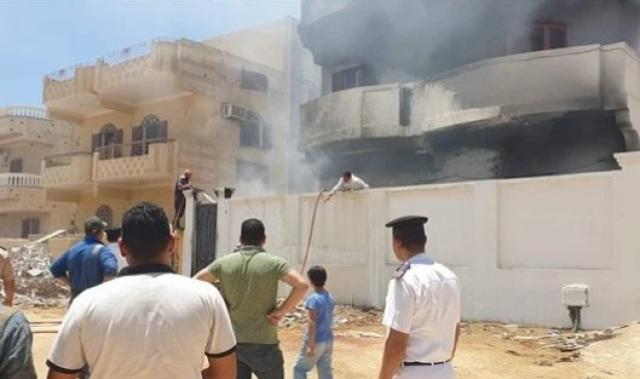 السيطرة على حريق داخل حديقة فيلا سكنية بمدينة رأس سدر