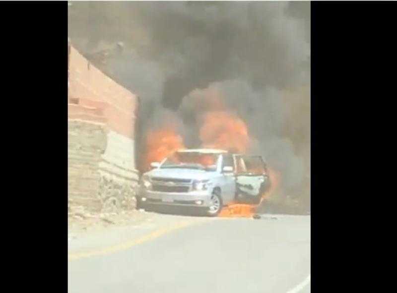 إصابة شخصين في حريق سيارة نقل بالطريق الأوسطي بحلوان