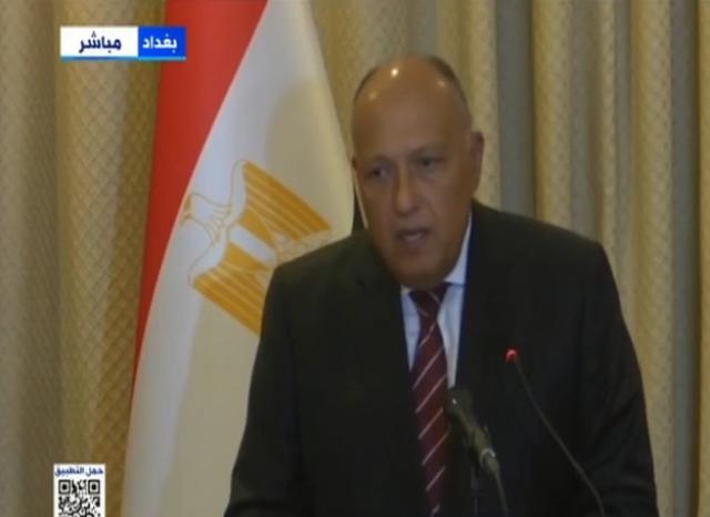 شكري: «الإرادة السياسية قوية لتعزيز التعاون المصري العراقي الأردني»