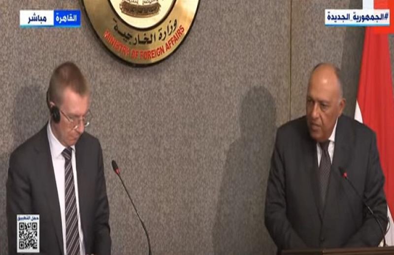 بث مباشر.. مؤتمر صحفي لسامح شكري ووزير خارجية لاتفيا