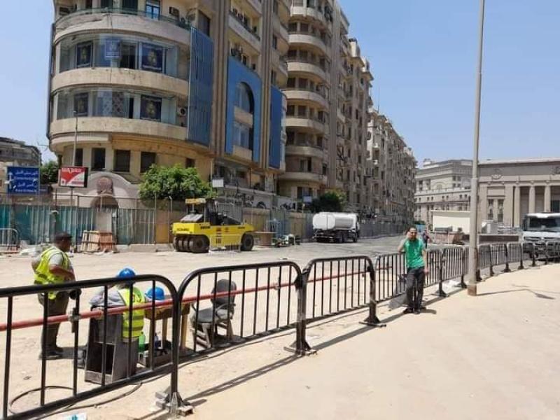 رصف شارع 26 يوليو بوسط القاهرة