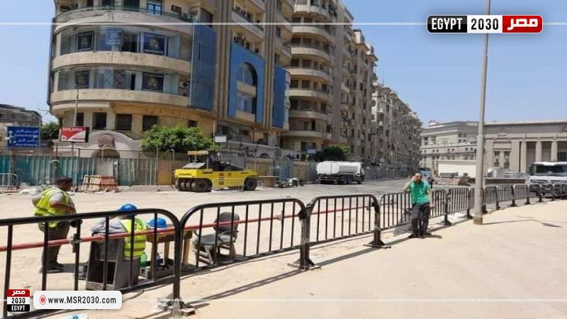 رصف شارع 26 يوليو بوسط القاهرة