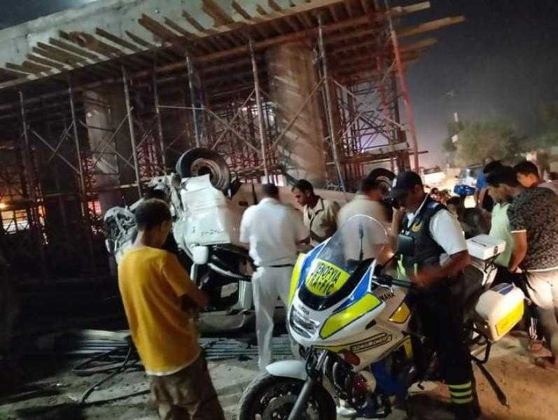 إصابة 14 شخصًا في انقلاب ميكروباص من أعلى كوبري في المنوفية