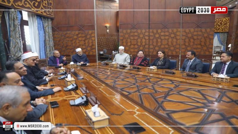 شيخ الأزهر خلال استقبال وفد الكنيسة الإنجيلية